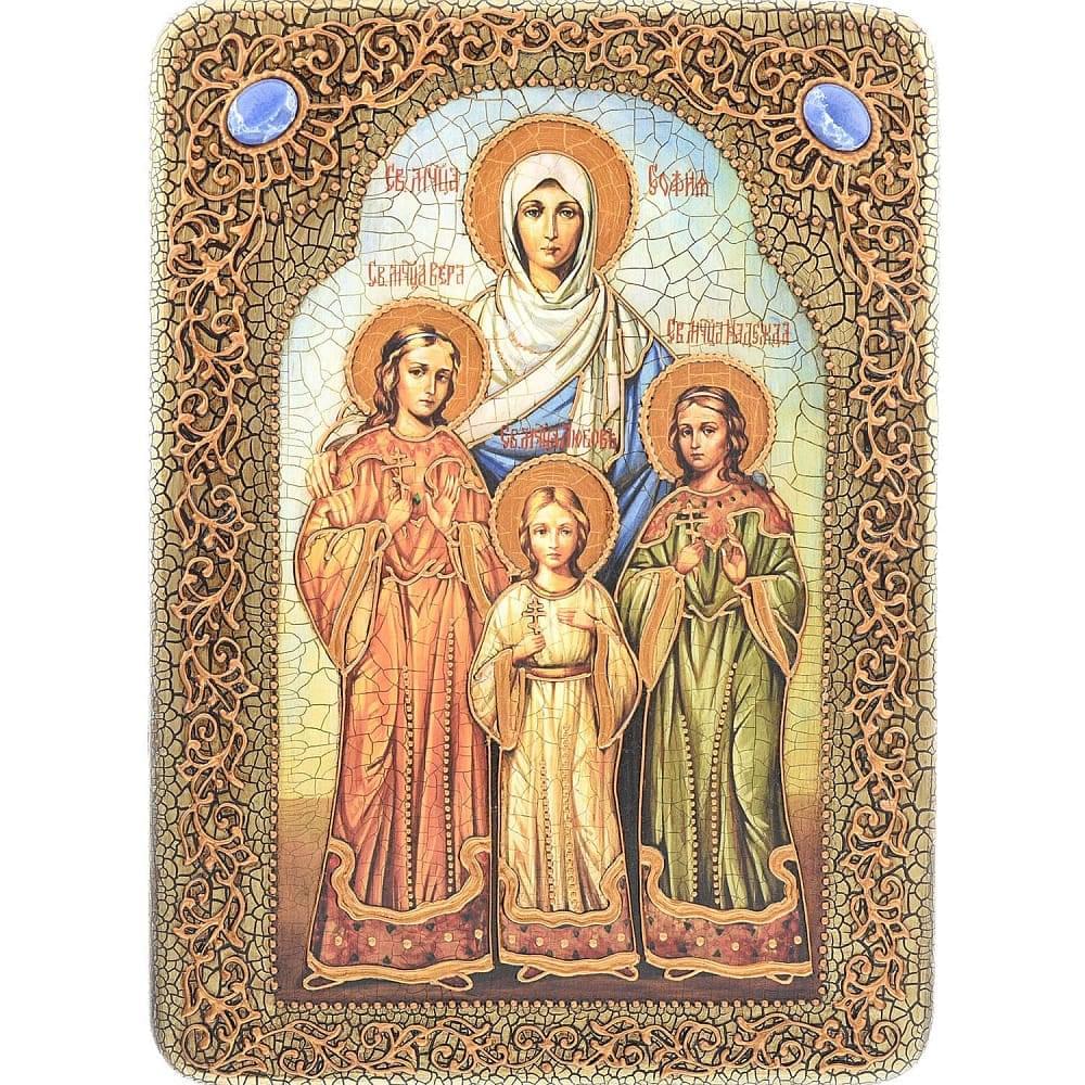 Старообрядческая икона Вера Надежда любовь и их мать Софья